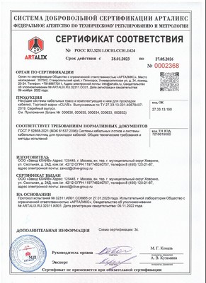 Сертификат соотвествия ГОСТ Р 52868-2021